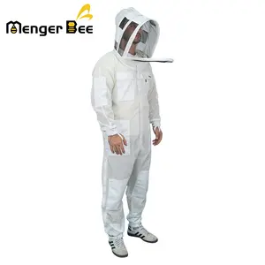 Mengerbee Bee Suits for Men Women,Bee Keeper Suite with Beekeeping Gloves,Beekeeping Suit with Veil Hood,Fully Body Sturdy Beekeeper Suite