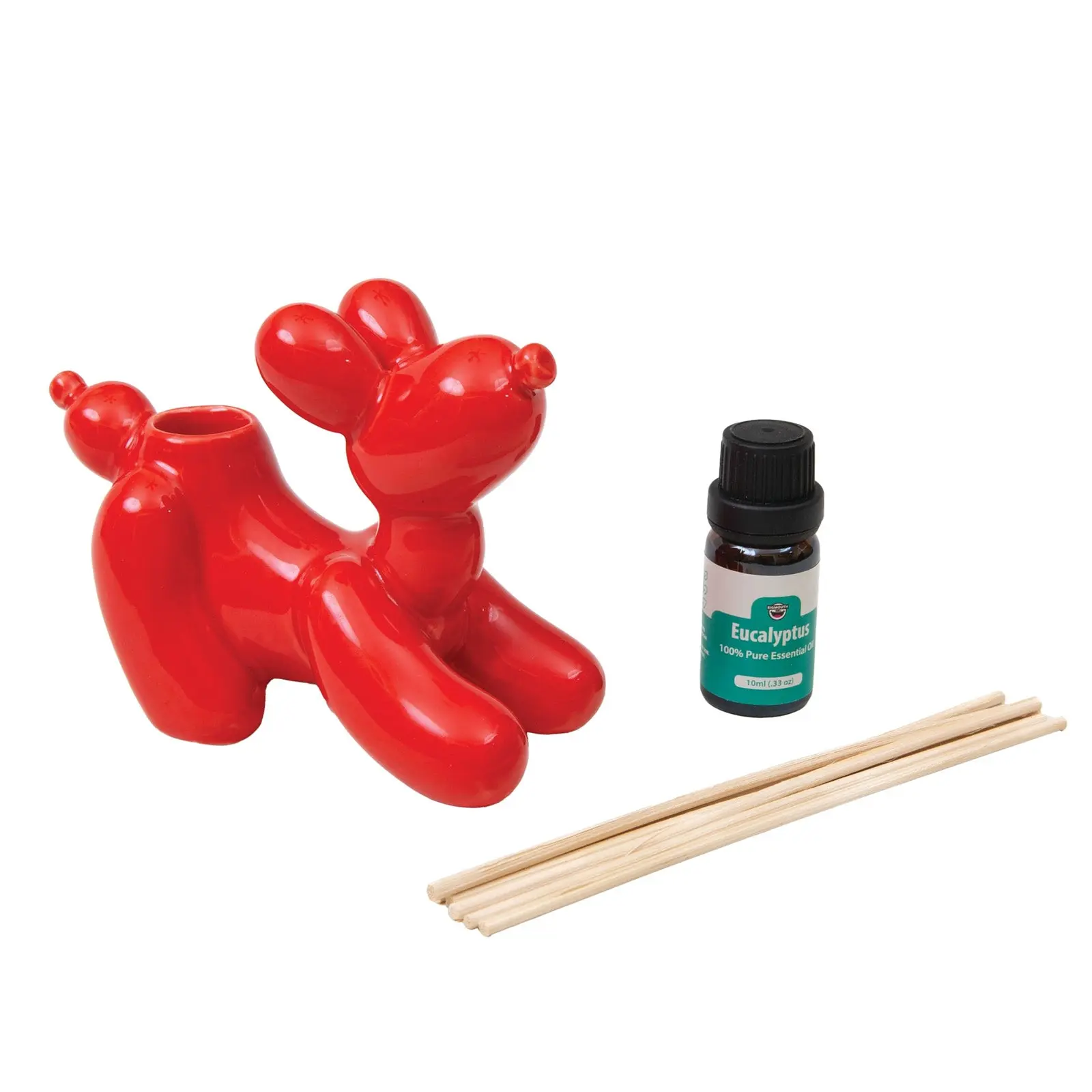 BigMouth Balloon Dog Reed Oil Diffuser — Cute Dog Home Fragrance Set with 6 Rattan Reed Sticks & Eucalyptus Essential Oil Bottle, Fun Room Decor Diffuser & Housewarming Gift