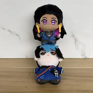 10cm Cosplay Valorant Purple Eyes Reyna and Yoru Plush Toys Funny Anime Game Character Keychain Plushie Doll Bag Pendant Decor