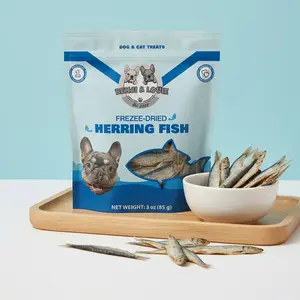 Benji & Louie Freeze Dried Herring Fish for Dogs and Cats - Natural Healthy Dog Treatsand Cat Treats, Single Ingredient, 3 oz (85 g)
