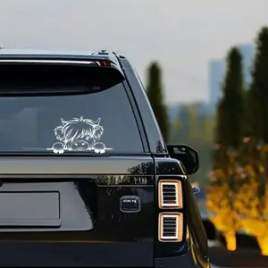 1PC  Highland Cow Vinyl Decal Is Waterproof and Durable  Suitable for Car Triangle Window Bumper Truck SUV Laptop Thermos Cup Sticker For Cars Cute Cow Design Decorative Sticker DIY Self-adhesive Vinyl Sticker Holiday Gift