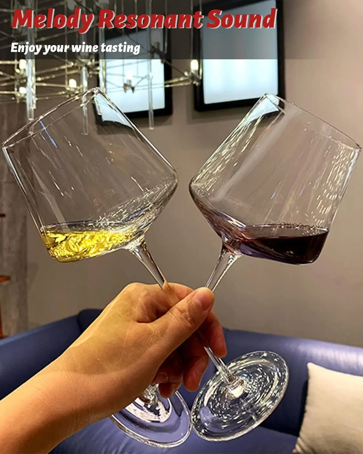 Physkoa 18oz Red Wine Glasses Set of 4-LeadFree Crystal Wine Glass with  Tall Long StemHand Blown Italian Style Stemmed Square Wine Glasses Gifts  for Home Party - TikTok Shop