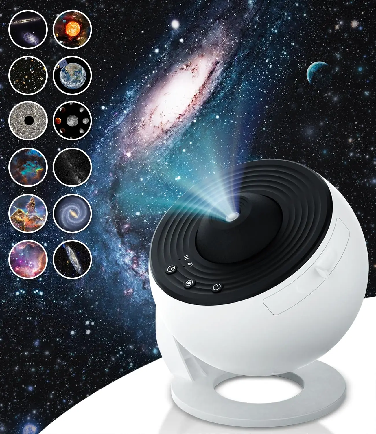 VanSmaGo Planetarium Projector 13-in-1 Star Projector for Bedroom Galaxy Light 6500K Soft White Light Adjustable Focus Kids Adults Gifts Decorations Earth Disc Solar System Disc