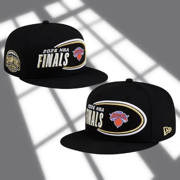 2026 NBA Finals New York Knicks Adjustable Snapback Hat Premium Embroidered Flat Brim Basketball Fan Cap Unisex