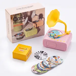 ATEYA  Retro Kids Vinyl Record Player Toy, Screen-Free Music & Story Phonograph with Interactive Cards, Perfect Montessori Early Learning Birthday Gift for Toddlers Boys Girls#SummerVibes