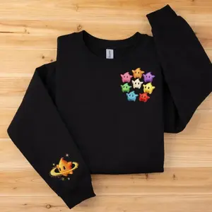 Embroidered Galaxy Luma Sweatshirt, Gamer Apparel, Star Embroidery Top
