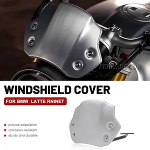 Bmw Rninet Small Windshield, Climber Modification Front Windshield Aluminum Alloy Fairing, Silver Color Motorcycle Accessories