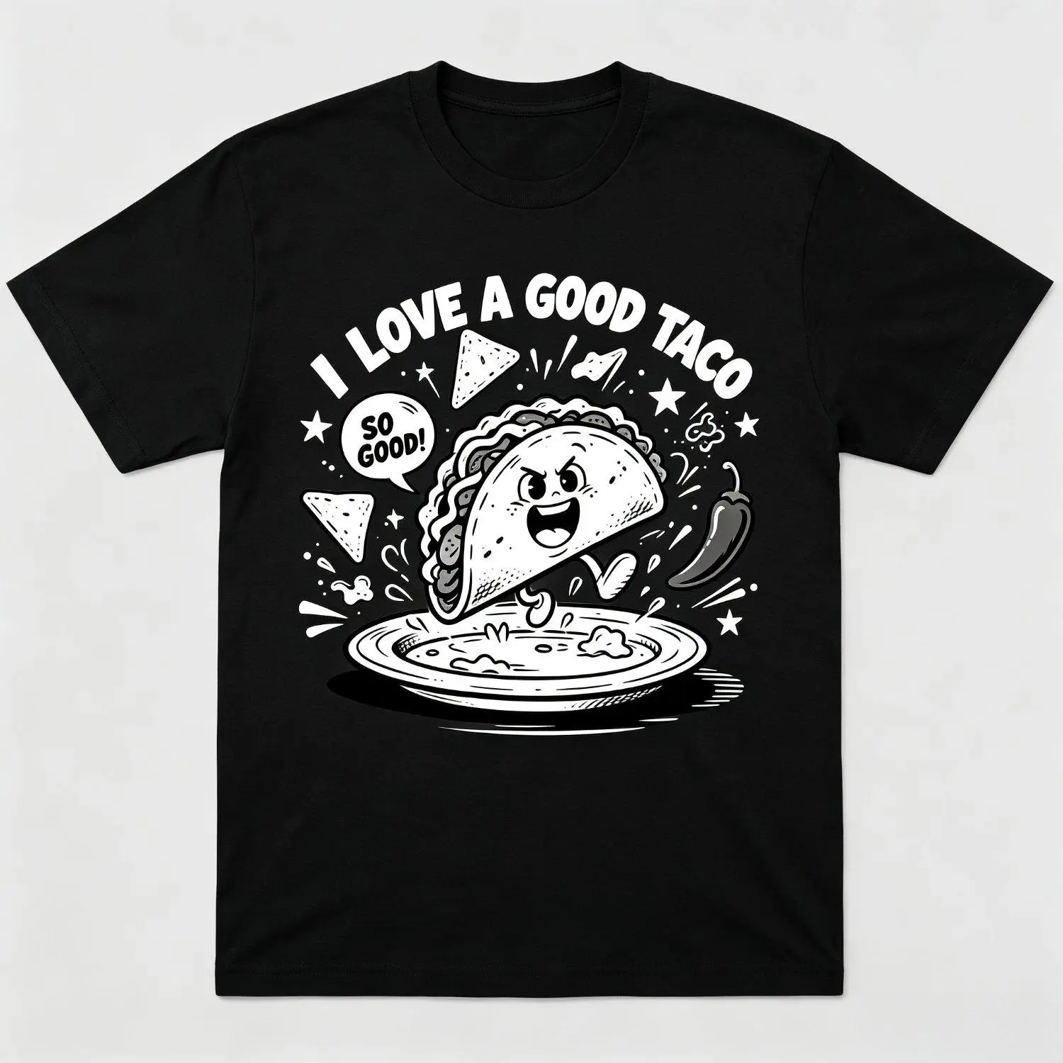 Funny Taco I Love A Good Taco Retro Tee Mexican Food Lover T shirt Casual Comfortable Stylish Classic Fit Apparel