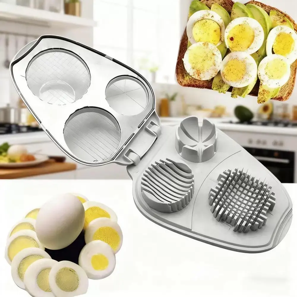Heavy-Duty Manual Egg Slicer, Crusher, And Chopper - Multi-Functional Egg Cutter Tool With Circular Blade For Precise Egg, Easy-Clean Kitchen Gadget For Omelets, Salad, Breakfast - Ideal For Home & Commercial Kitchens, Meal Prep Accessory, Sturdy Build