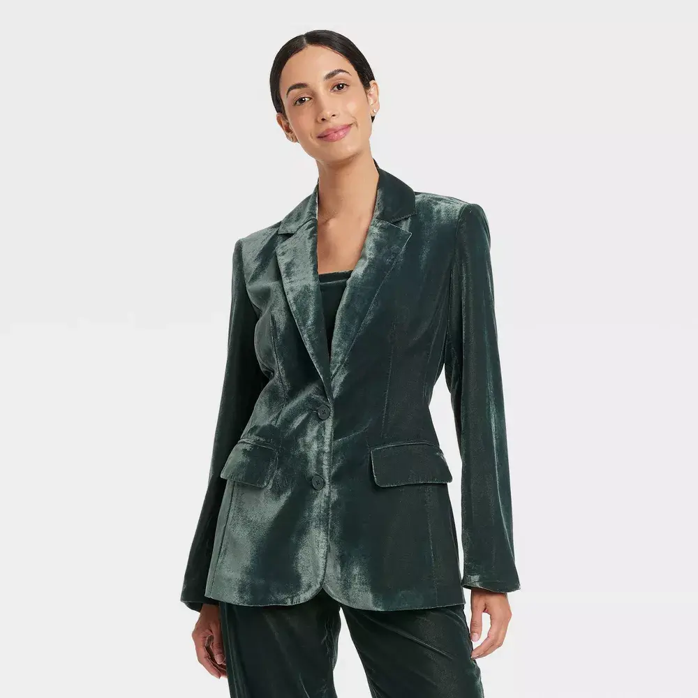 Women's Velvet Blazer - A New Day Women's Velvet Blazer - A New Day