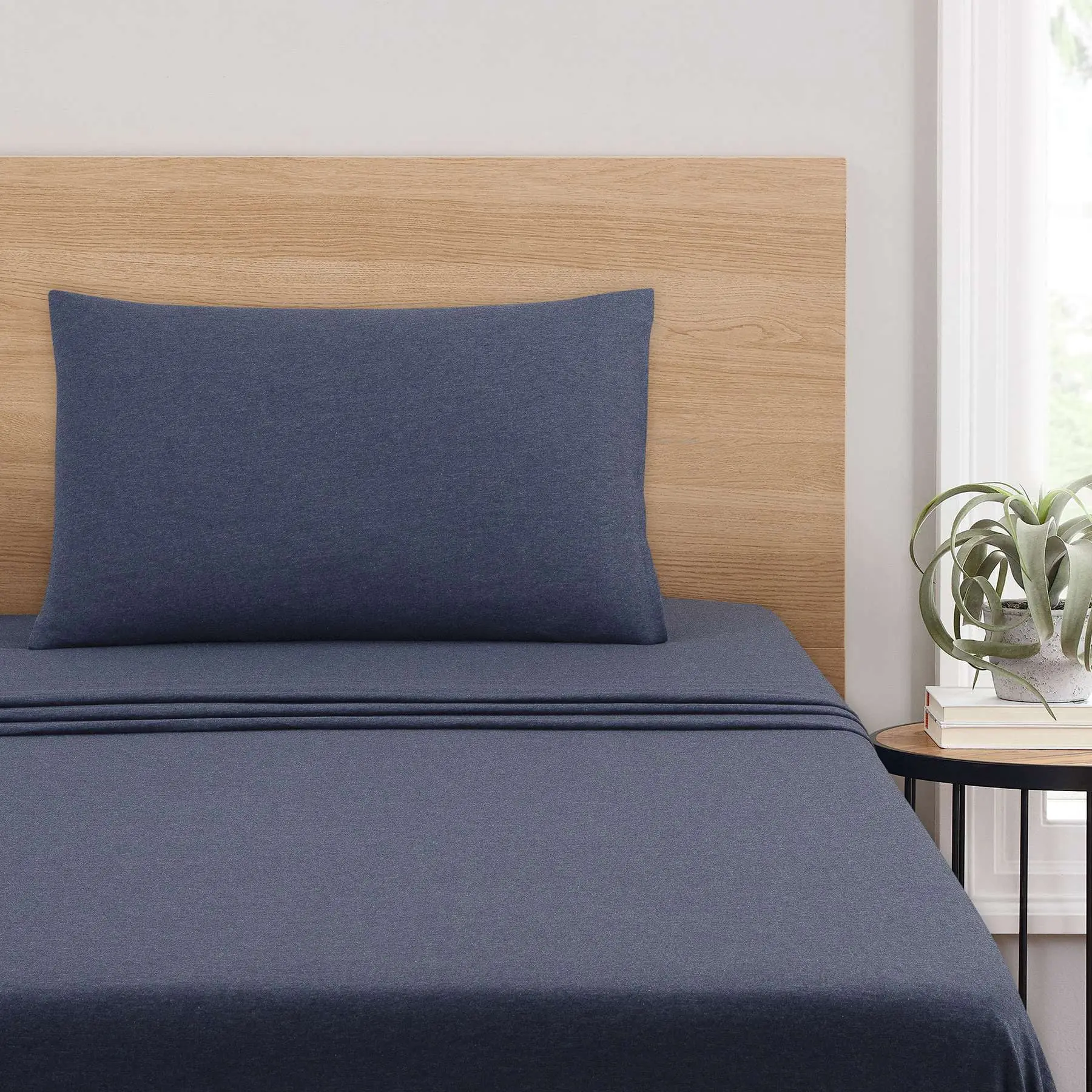 Extra Soft Adult Jersey Bed Sheet Set, Purple Crackle, 4 Pieces