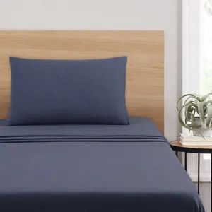 Extra Soft Adult Jersey Bed Sheet Set, Purple Crackle, 4 Pieces