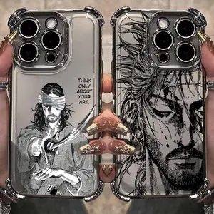 Vagabond Anime Plating Case For iPhone 17 Pro Max Air 16 15 14 13 12 11 Pro Max X XR XSMax 7 8 6 Plus & Samsung Galaxy S25 Ultra S24 S23 S22 S21 Plus Anti-Fall Airabag Back Cover