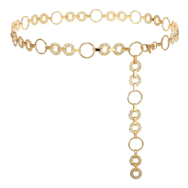 6 Pcs Waist Chain Belts for Women Multi Layer Sun Concho Adjustable Body Gold Waist Chain Belt Multilayer Chain Belt For Women  main image 4