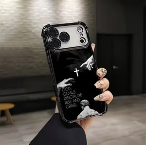 God goals discipline quote Aesthetic Design Pattern Casing For iPhone 17 16 15 14 13 12 Samsung 22 23 24 25 Plus Pro Max Ultra Soft Silicon TPU Shockproof Protector Vintage Unique Fashion Mobile Phone Case