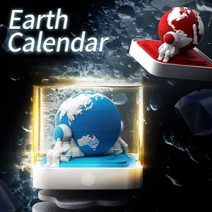2026 Model 3D Earth Panorama Paper Craft Calendar, 232 Pages Daily Reminder Sheet, Space Man 3D Art Decorative Note Pad, Creative Gift