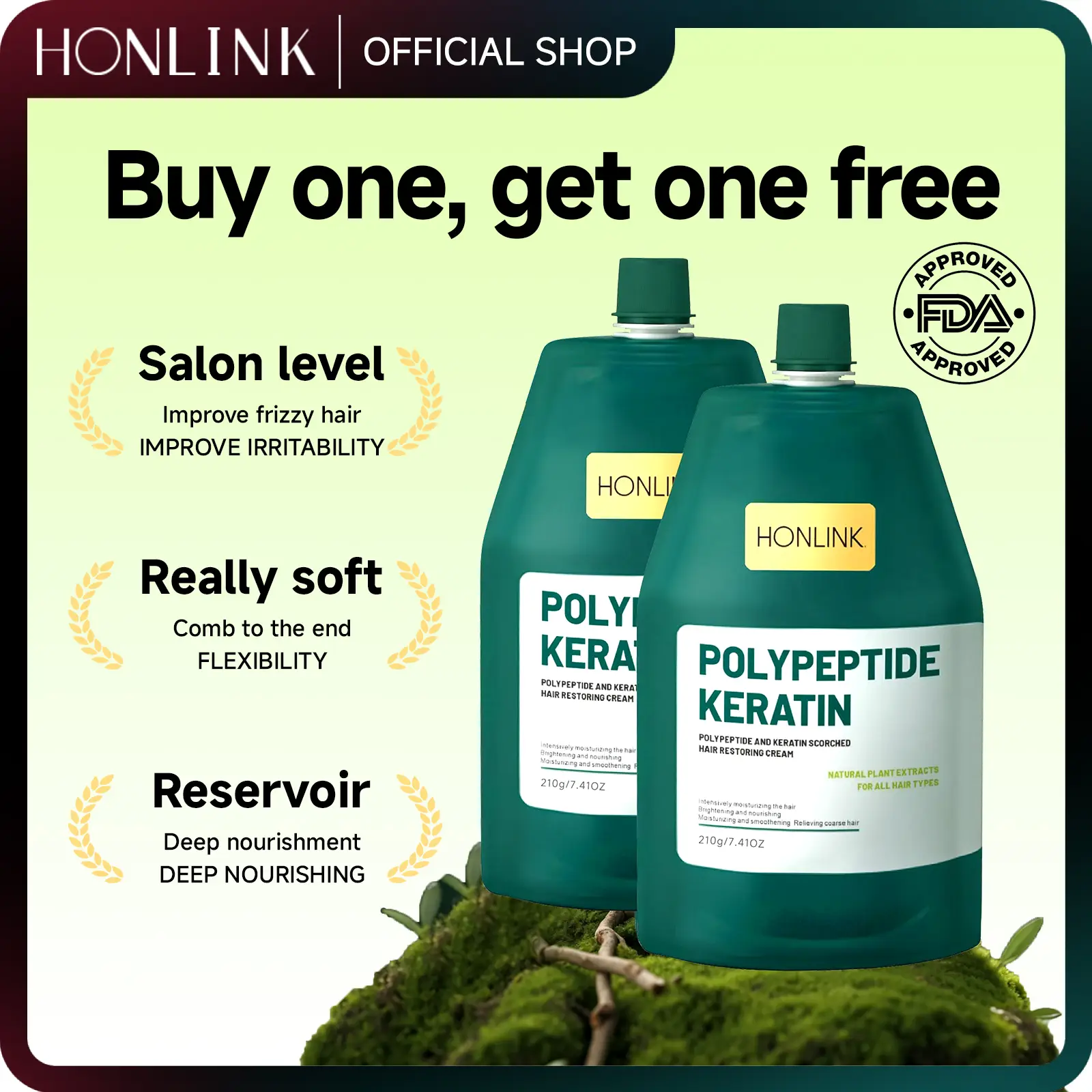 【Buy 1 get 1 free】Honlink Polypeptide Keratin Hair Shampoo Cream--For Hair Repair and Growth,HydratingSmooth,Conditioner Shampoo,Corrective, Haircare