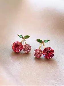 Elegant Cherry Design Stud Earrings for Women, Simple and Stylish Daily Wear Jewelry, Trendy Jewelry, Perfect Gift Idea for Her