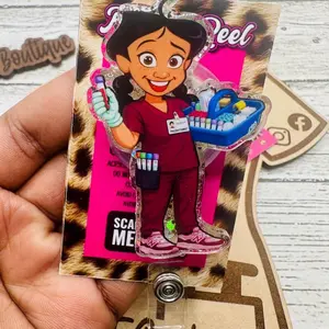 Phlebotomy Phlebotomist Glitter Badge Reel: Funny Nurse ID Holder