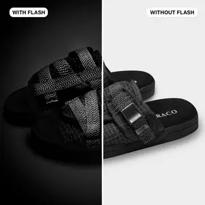 Reflective Slides for Men and Women – Full 3M Reflective Sandals with Adjustable Straps, Arch Support & Anti-Slip Sole, Comfortable Footwear for Wide or Narrow Feet, Light-Up Slide Sandals for Day & Night Wear,Stay comfy and stylish all day