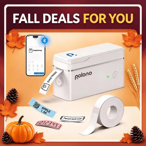 POLONO P31S Wireless Inkless Thermal Pocket Label Printer with Tape, 203 DPI, High-Speed Chip, Battery-Powered Sticker Printer for Back to School Study Notes & Organization (sohochic), Thermal Pocket Printer