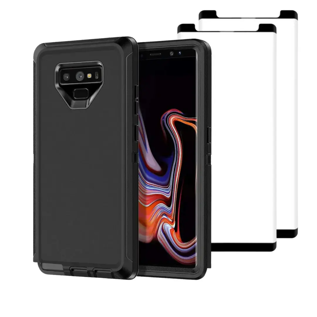 Entronix Bundle Compatible with Galaxy Note 9 - Heavy Duty Case & 2 Clear Screen Protectors Cover Protection