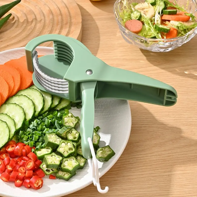 Portable Multi-Blade Fruit Slicer, Durable Fruit Tool, Durable Vegetable Slicer, Vegetable Cutter for Cucumber Banana Sausage, Kitchen Essential, Kitchen Gadget, Perfect Gift Idea, Home & Restaurant Use