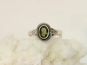 Peridot Natural Gemstone Sterling Silver ring