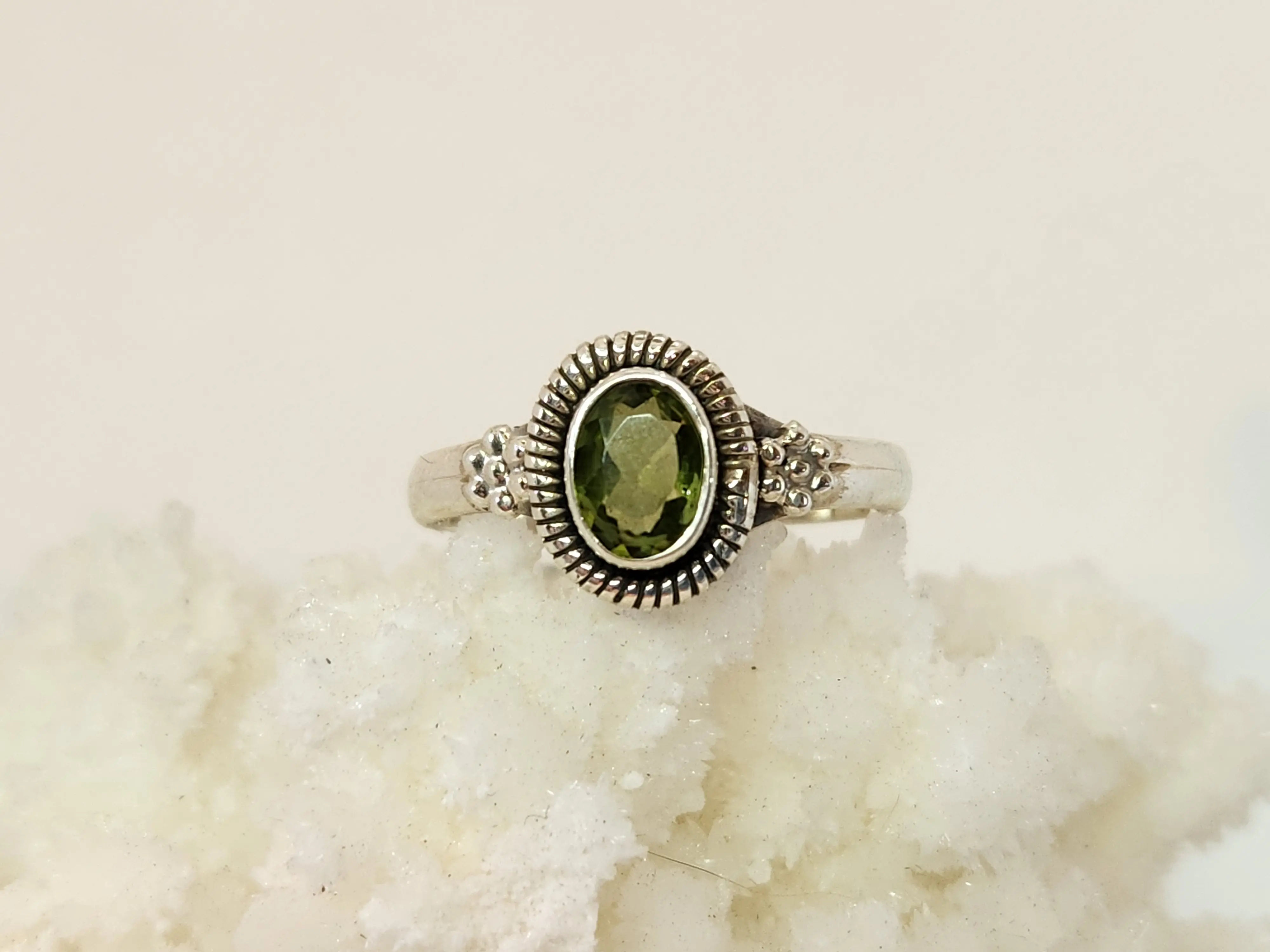 Peridot Natural Gemstone Sterling Silver ring