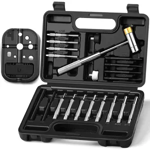BESTNULE Punch Set with Bench Block, 1/8" to 5/16" Pin Punches, 4 Detachable Hammer Heads, Chrome Vanadium Steel, Ideal for Jewelers & Carpenters, Includes Organizer Storage Box