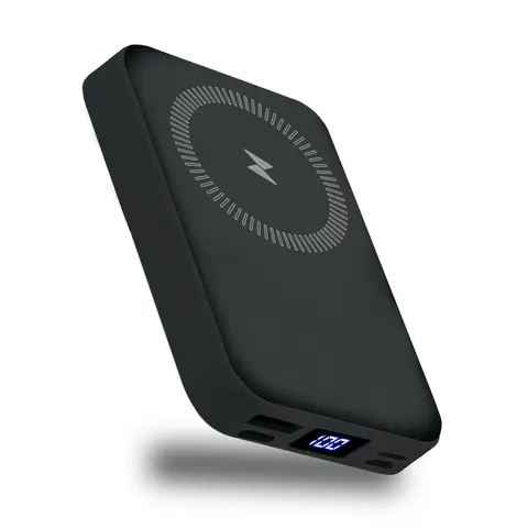 10000mAh Compact MagSafe Magnetic Silicone Wireless Fast Charging Power Bank, 22.5W PD Multi-Port Charger with 4 Ports, Foldable Stand, Built-in USB-C & Lightning Cables, LED Display for iPhone 17/16/15/14/13/12, Android Devices
