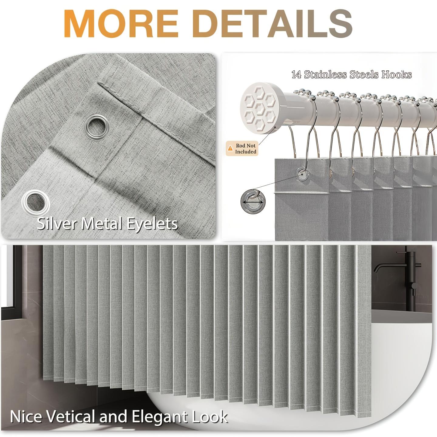 Thickened Magnetic Foldable Shower Curtain, 1 Pack — Waterproof Privacy Bathroom Divider Curtain with Hooks and Tie Straps, Machine Washable (Suitable for Bathtubs and Showers Year-Round)