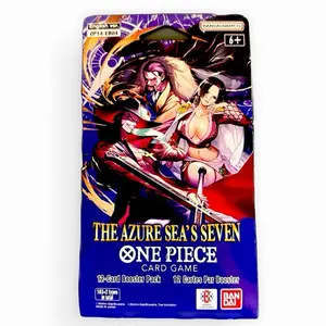 Bandai Namco One Piece TCG - Sleeved Booster Pack The Azure Sea's Seven OP14 12 Card Pack for Collectors
