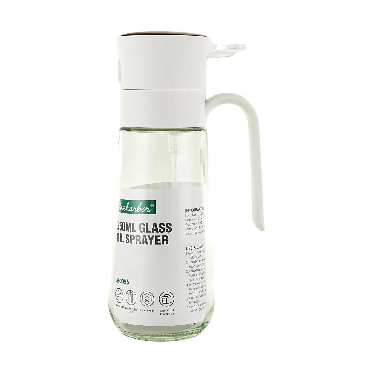 Love Harbor 250ml Air Pressure Oil Sprayer Bottle for Cooking, Grilling, Baking - Fine Mist Atomizer for Healthy Portion Control