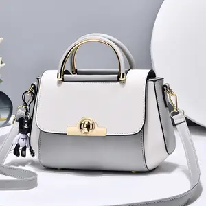 Women's color-blocked handbag, fashionable women's bag, shoulder and crossbody bag, high-end handbag, small square bag women city Retro Suede Single