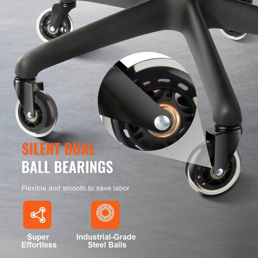 Office Chair Wheels Set Of 5 2'' 3'' Caster Wheels For Hardwood Floors & Carpet Heavy Duty Computer Gaming Desk Casters With 130-440 Lbs Load Capacity Universal Fit