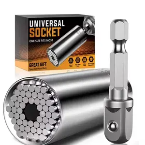 Adjustable Universal Socket Tool-Power Drill Adater, (7-19mm) Opening, Metal Construction, Socket Tool Gift Toolset Durable Toolkit