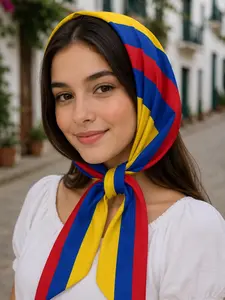 Women'S Fashion Scarf Vintage Colombia Colombians Flag Hair Satin Scarf Bandanas Headscarf Wrap Breathable Lightweight Neck Scarves For Handbag Accessories