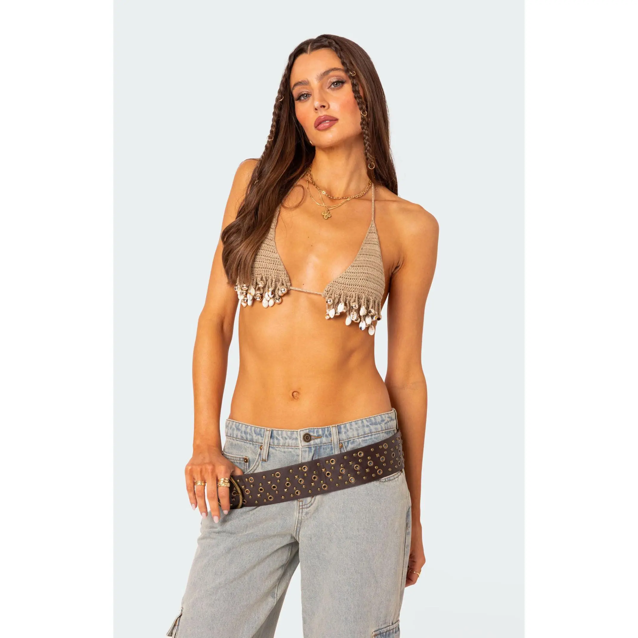 Edikted Women's Aruba Beaded Crochet Bra Top