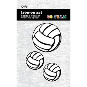 9-4032 3 Volleyballs Iron-On Graphic - 3.35-Inch by 5-Inch
