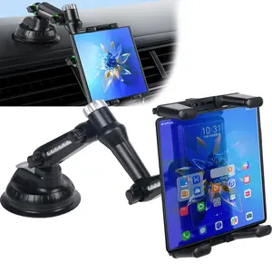 5 in 1 Car Phone Tablet Holder, car Dashboard Windshield Phone Mount, Suitable for iPAD Samsung Galaxy Tab Tablet iPhone 15 16 14 iPhone 13 pro max, Samsung Z Fold 5 4, All Smartphones