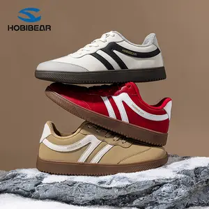 HOBIBEAR New Plush Lined Warm Loafers Flat Casual Training Shoes Lace Up Retro Style Sneakers