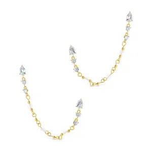 Teardrop Double Dangle Chain Earrings