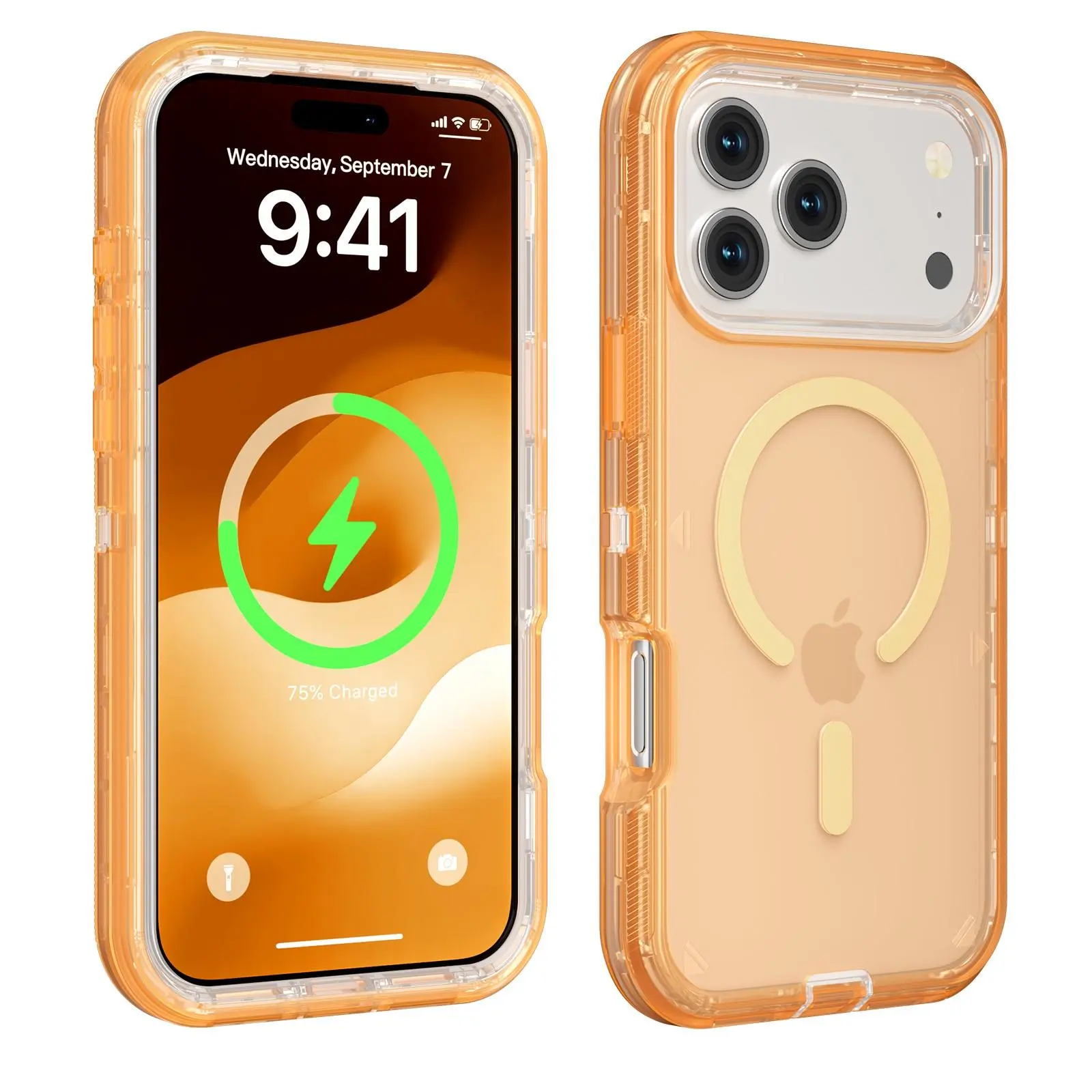 Shockproof Polycarbonate-TPU Cellphone Case with MagSafe, Magnetic Wireless Charging Protection, Durable Shell Cover, Rugged Handheld Accessories for iPhone 17 Pro Max/16/15/14, Includes Screen Protector (Mother’s Day Gift)