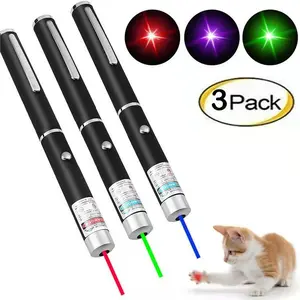 3-Pack Multipurpose Laser Pointer Pen, Red Dot Presentation Tool & Cat Chase Toy, Pocket-Sized with Lanyard for Teachers, Sales & Pet Owners