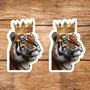 Tiger King Stickers - 2 Pack, 3.5in, Waterproof, Glossy Finish Vinyl, Unique Design for Decor & Personalization - Perfect for DIY Projects & Gifts