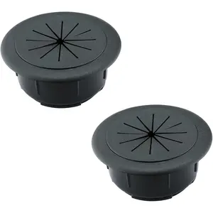2 count Desk Grommet 2 Inch Flexible Desk Hole Cover for Cables Desktop Equipment Wiring Management - Black