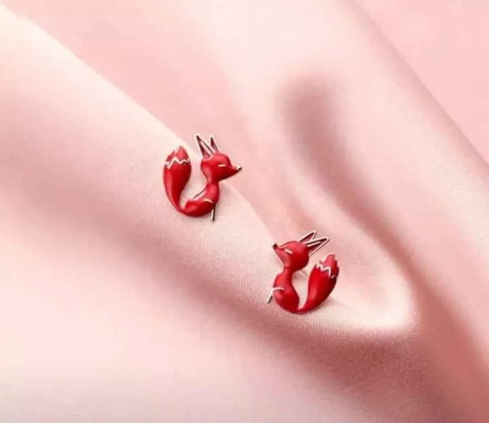 Cute Fox Earrings Female Elegant Casual Retro