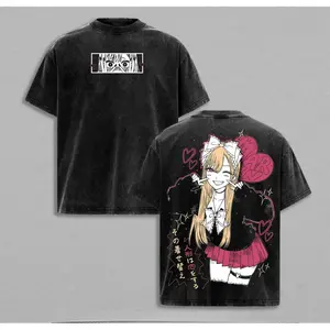 Marin Kitagawa My Dress Up Darling Anime T-Shirt, Waifu Graphic Vintage Washed Tee, Kawaii Cosplay Girl Oversized Streetwear, Soft Cotton Casual Top for Anime Fans