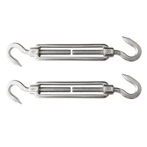 M6 Super Heavy Duty Stainless Steel 316 Hook to Hook Turnbuckle, 2 Pieces (2PC Hook to Hook Turnbuckle)